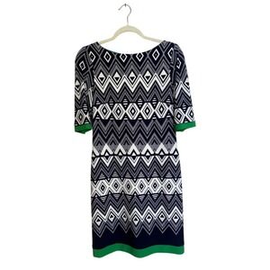 Eliza J Geometric Print Sheath Dress‎ Career Cocktail Party Size 4